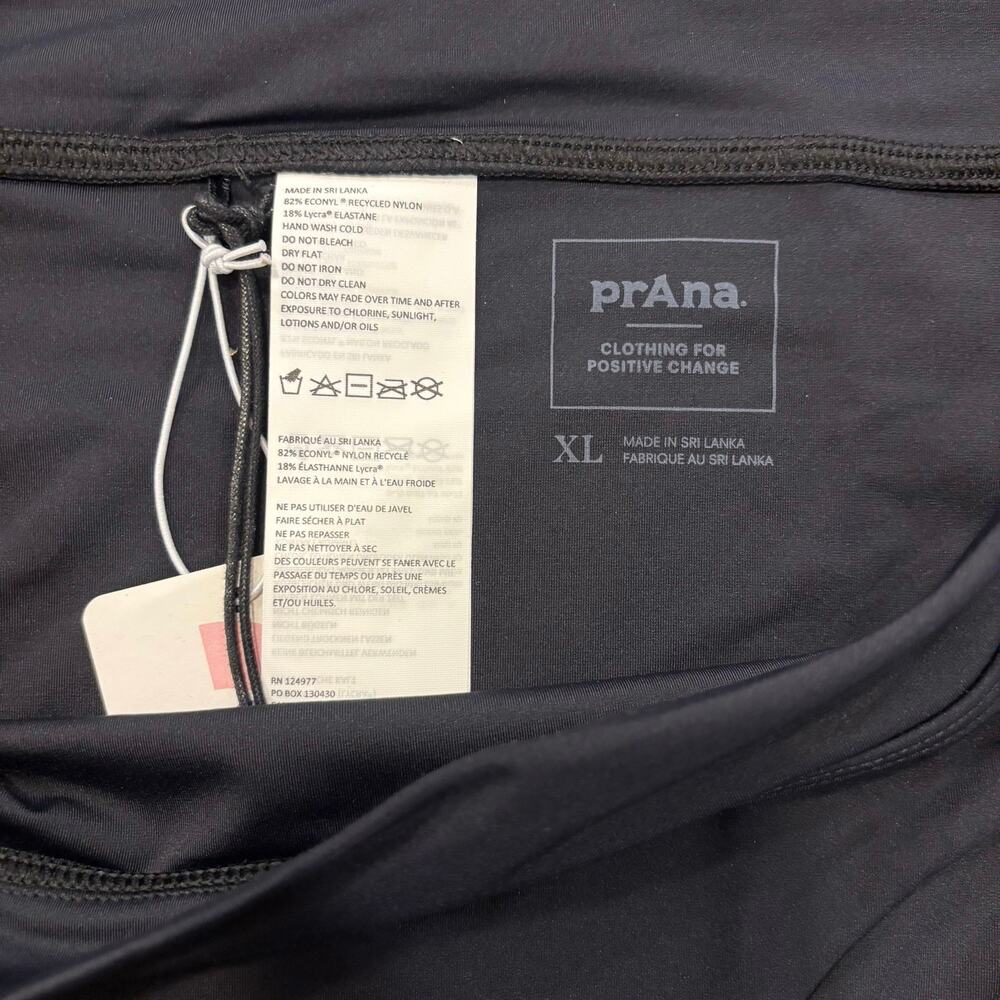 NWT prAna Summer Wave Bikini Bottoms Black Mid-Rise Full Coverage Swim, Size XL - Picture 8 of 10